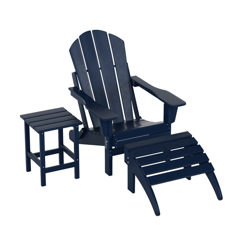 Chaise de patio avec repose-pieds Laguna, Marine