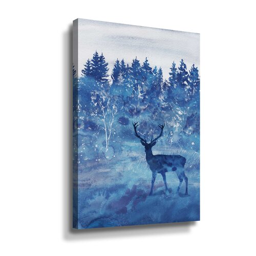 Millwood Pines Forest And Deer Buck On Canvas Print | Wayfair