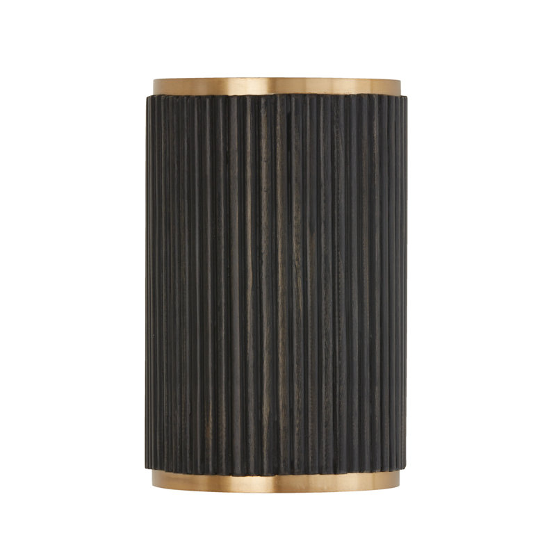 Donovan Steel Flush Mounted Sconce, Black Stain/Matte Brass