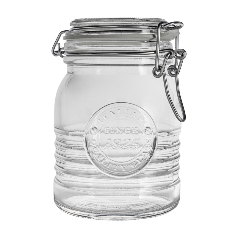 Officina 1825 Glass Storage Jar, 12.3cm H x 9.7cm W x 9.7cm D