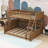 Wooden Bunk Bed with Shelves, LED Lighting and Pegboard Storage-278768536-278768542