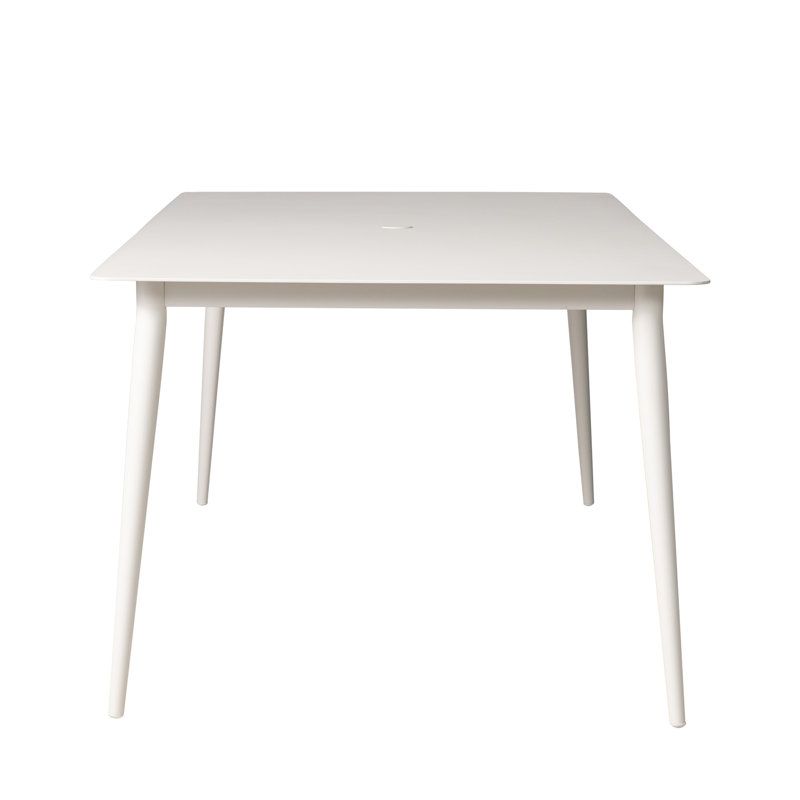 Table de parasol rectangulaire 86 po en aluminium thermolaqué gris anthracite mat, Noir