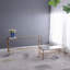 Console 56,5 x 14 x 30 po or antique, plateau en miroir