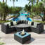 6 - Person Modular Patio Conversation Set with Cushions-370749473-370749472