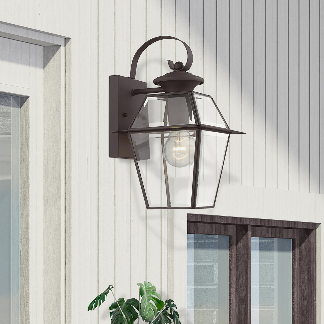 Boto 12.5" H Beveled Outdoor Wall Lantern Alcott Hill® 