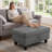 Rectangular Storage Ottoman Bench With Hinged Lid, Faux Leather Footrest For Living Room, Bedroom, Entryway, Light Blue, 35"X23.5"X17.5"-487873010
