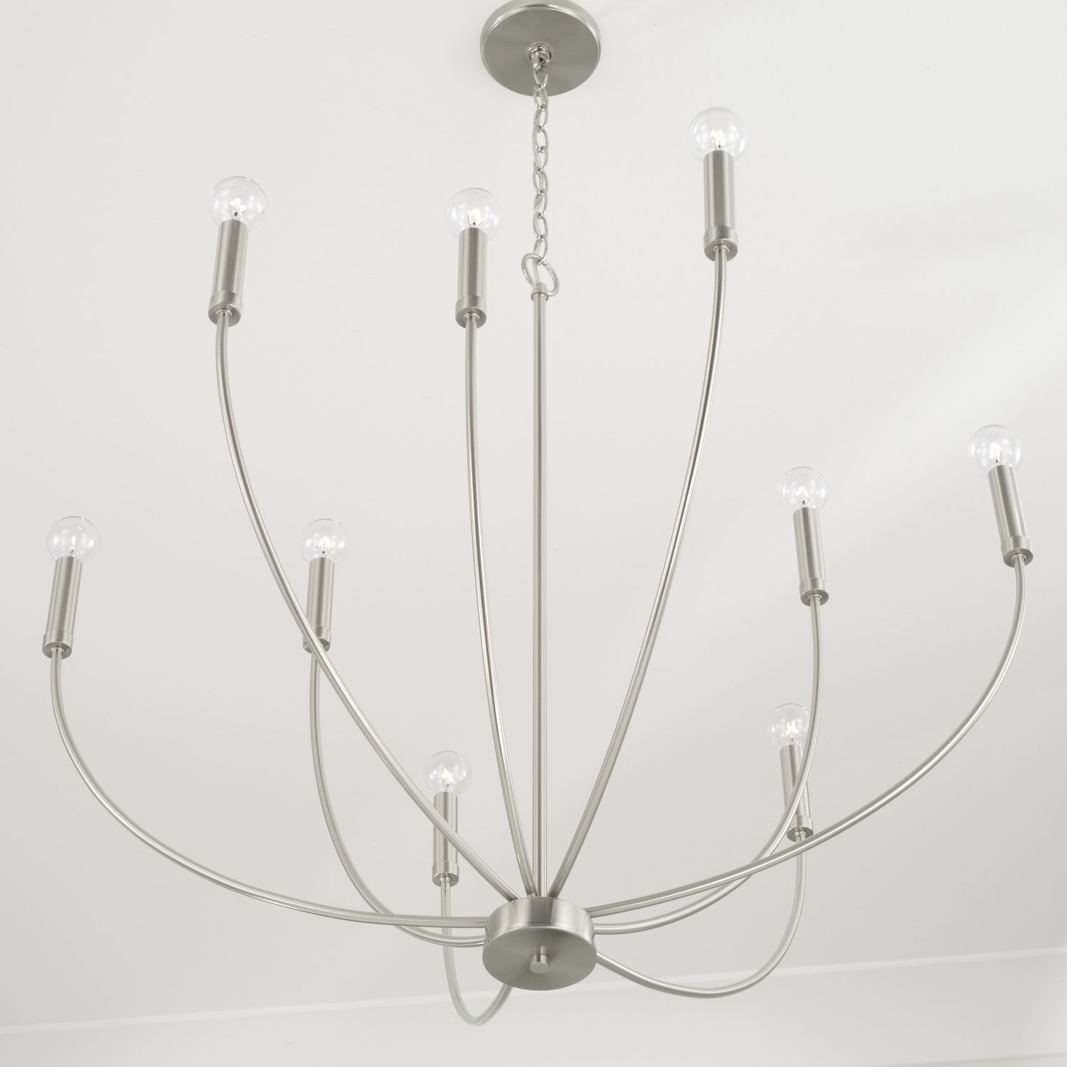 Ansley Dimmable Classic / Traditional Chandelier, Brushed Nickel, 9 Lights