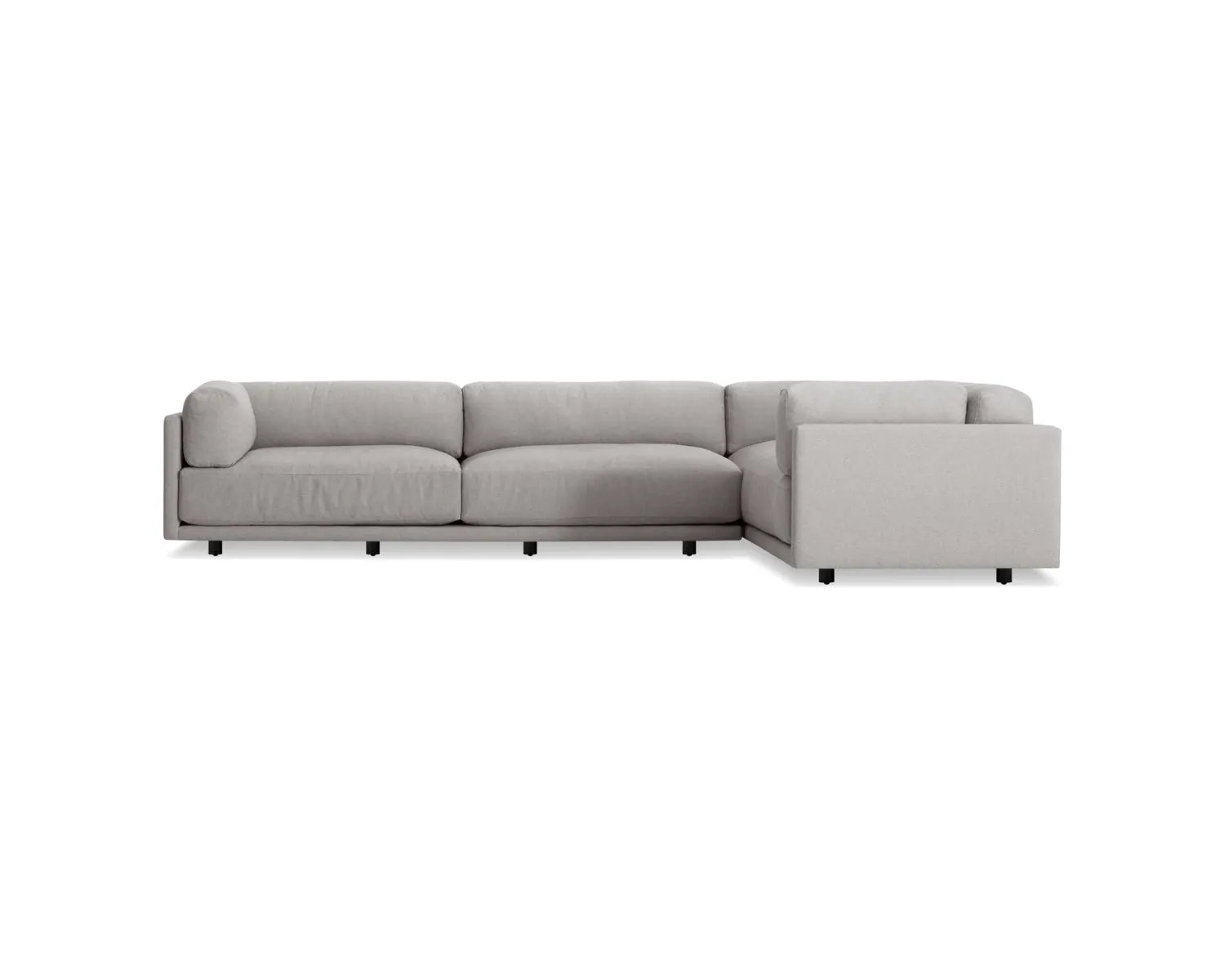 Sunday Upholstered L-Sectional, Left Hand Facing, Kelso Charcoal 100% Polyester