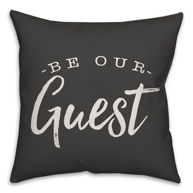  Coussin intérieur / extérieur Be Our Invité, H 20 po x l 20 po, Noir / blanc