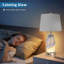 Ensemble de 2 lampes de table en verre bleues, lampes de chevet modernes avec éclairage à 3 voies, ports de charge USB-A et USB-C et veilleuse pour chambre à coucher, salon