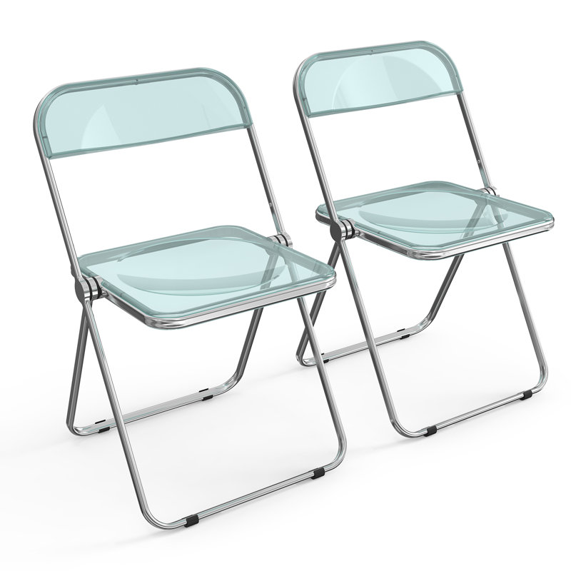Alcorn Steel Stackable Folding Chair Folding Chair Set, Blue
