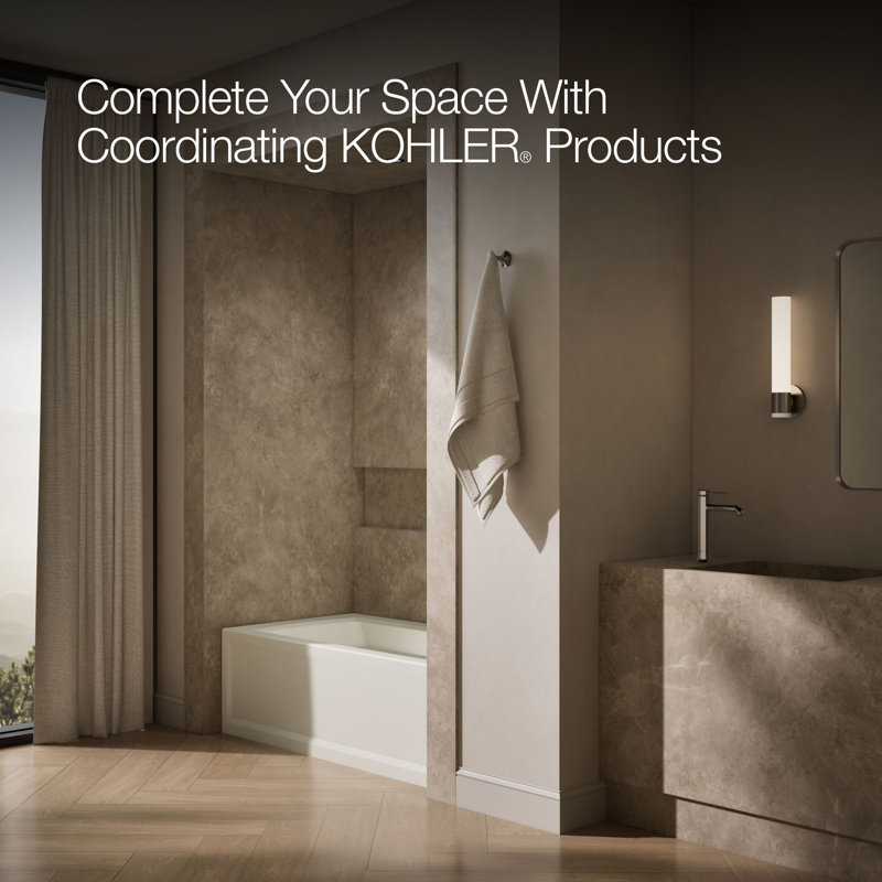 Archer 60" x 32" Alcove/Tile Soaking Bathtub, Biscuit, Right
