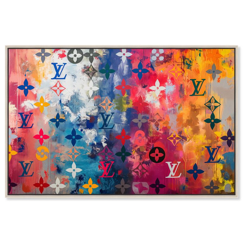 Art urbain glamour sur toile Fashion Spectrum, H 21 po x l 31 po, Cadre argenté