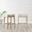 Set Of 2 Upholstered Backless Counter Stools, Contemporary Saddle Design Chairs-1615118823