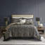 Ensemble de couvre-lit en jacquard 5 pièces avec coussins décoratifs noir très grand-128954440