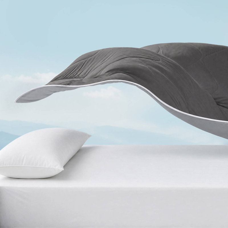 1 édredon en duvet synthétique, Gris