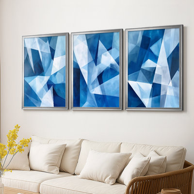 ABSTRACT Series XCI - Toile tendue avec châssis sur mesure - 3 pièces