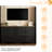 Adolar 70" Tv Stand With Adjustable Shelves & 2 Drawers, Rustic Style Sideboard For Living Room, Bedroom, Black Wood Grain Table Drawers Delicate Curve, Accommodates Tvs, Versatile-121170876-121170878