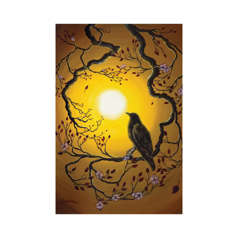 A Raven Remembers Spring by Laura Iverson - Painting on Canvas, 66.04cm H x 45.72cm W x 3.81cm D, Wrapped Canvas