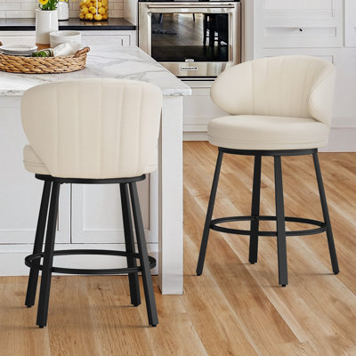Matisse 26'' Swivel Bar Stools with Metal Legs and Footrest