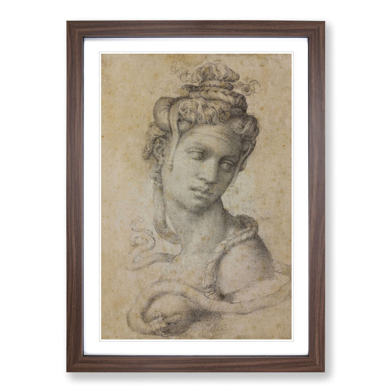 Cleopatra by Michelangelo - Picture Frame Painting, Walnut Framed, 36cm H x 27cm W x 2cm D