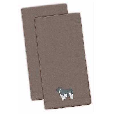 Serviette de cuisine à thé brodé plaine berger pour chien polonaise