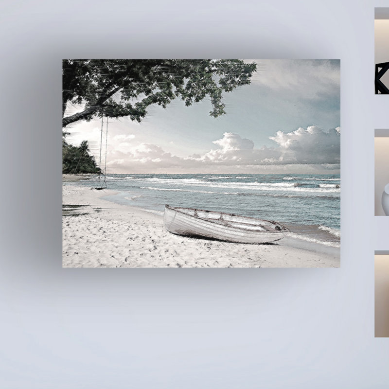 «Tree Swing And A Row Boat B» par David Manlove - impression sur toile tendue, H 35 po x l 47 po x P 2 po