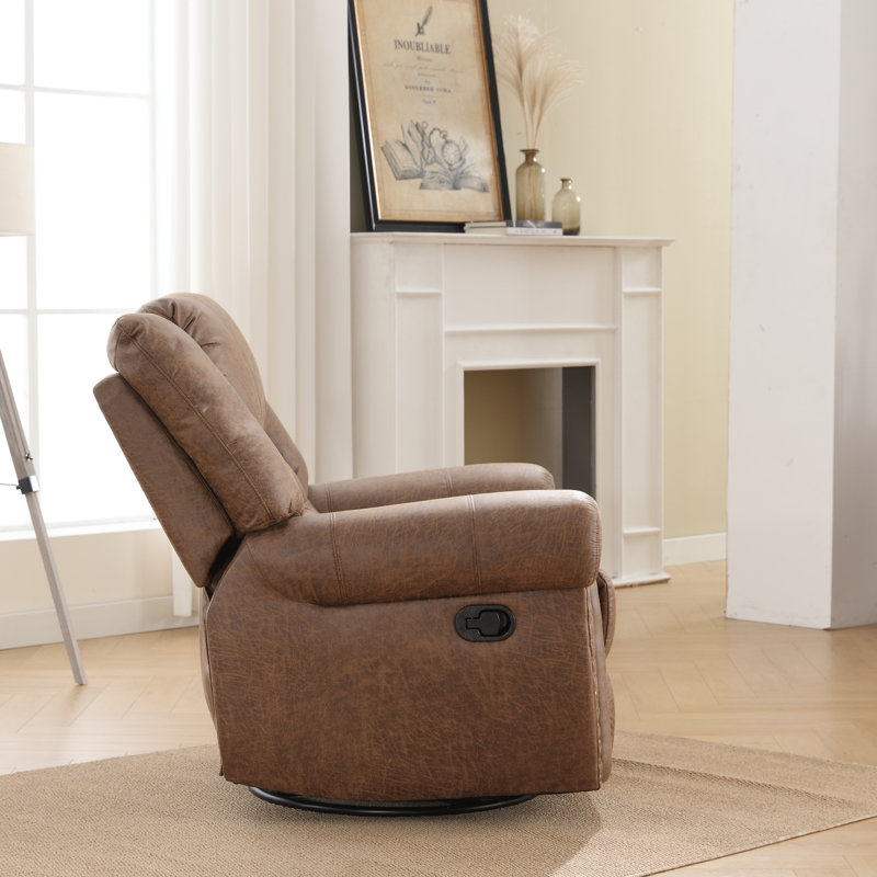 Fauteuil inclinable manuel standard de 40,9 po de large et surdimensionné en similicuir avec garniture cloutée (ensemble de 4)