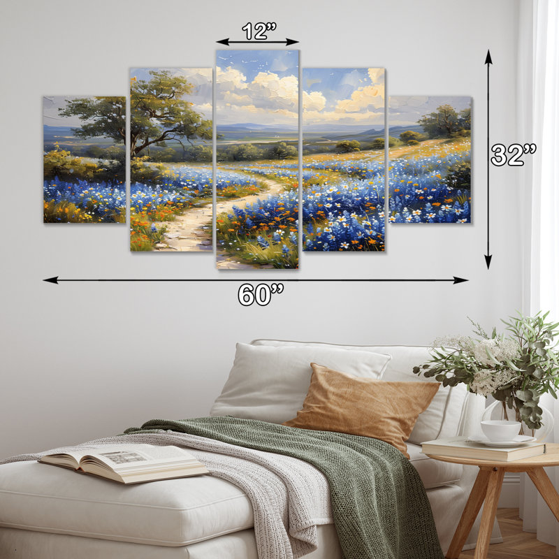 Ensemble d'art mural sur toile à motif de bonnets bleus