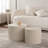 Beige Nesting Coffee Table Set of 2 Modern Drum Side Table End Table Wave Stripe Round Coffee Table for Living Room