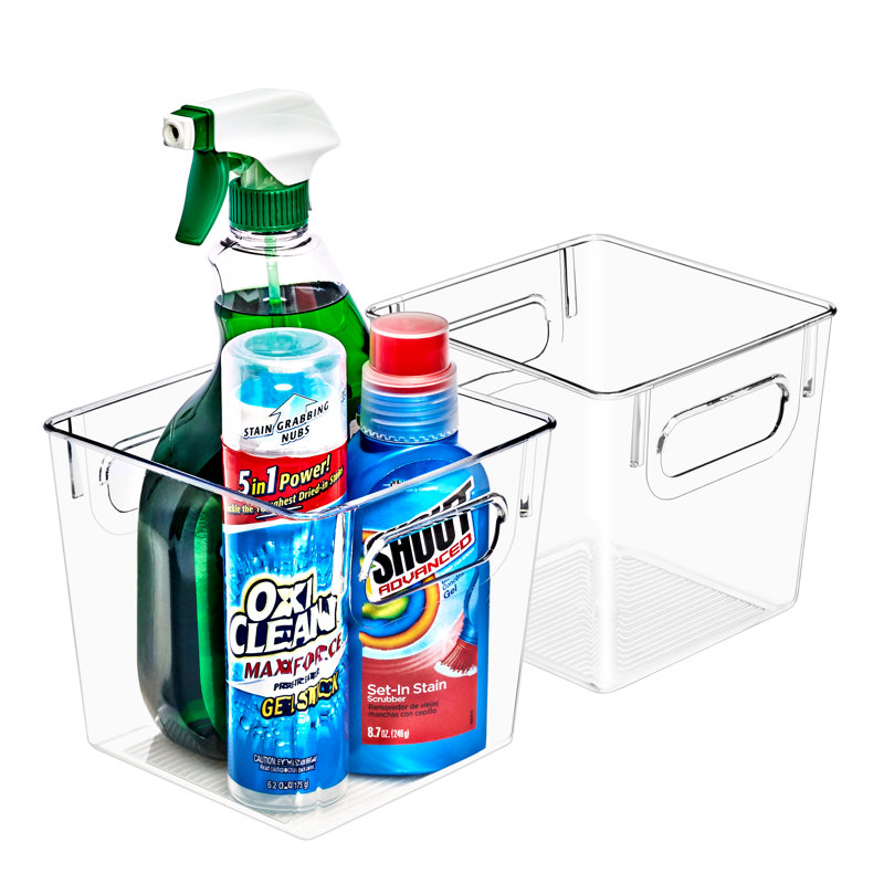 Paquet de 2 petits bacs de rangement Rebrilliant, H 5,50 po x l 6,00 po x P 6,00 po