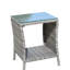 Table basse d'extérieur en gris de 19,54 po x 19,54 po x 21 po, avec arrosage et assemblage avec tissage transparent, requis-120264182-120264181
