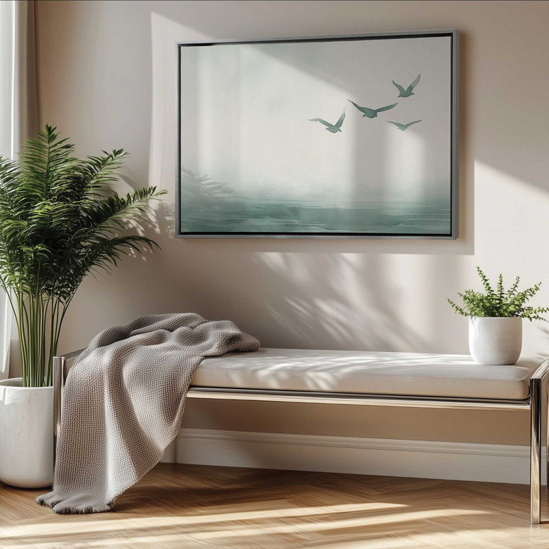 Impression sur toile Misty, Cadre flottant noir satiné, H 12,75 po x l 18,75 po x P 1,75 po