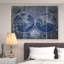 « rétro world map ii », reproduction d’impression sur toile tendue en bleu-20748740
