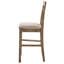 2 chaises de comptoir en lin brun clair - dossier croisé, tabourets à hauteur de support en bois massif avec dossier et revêtement beige de 2
