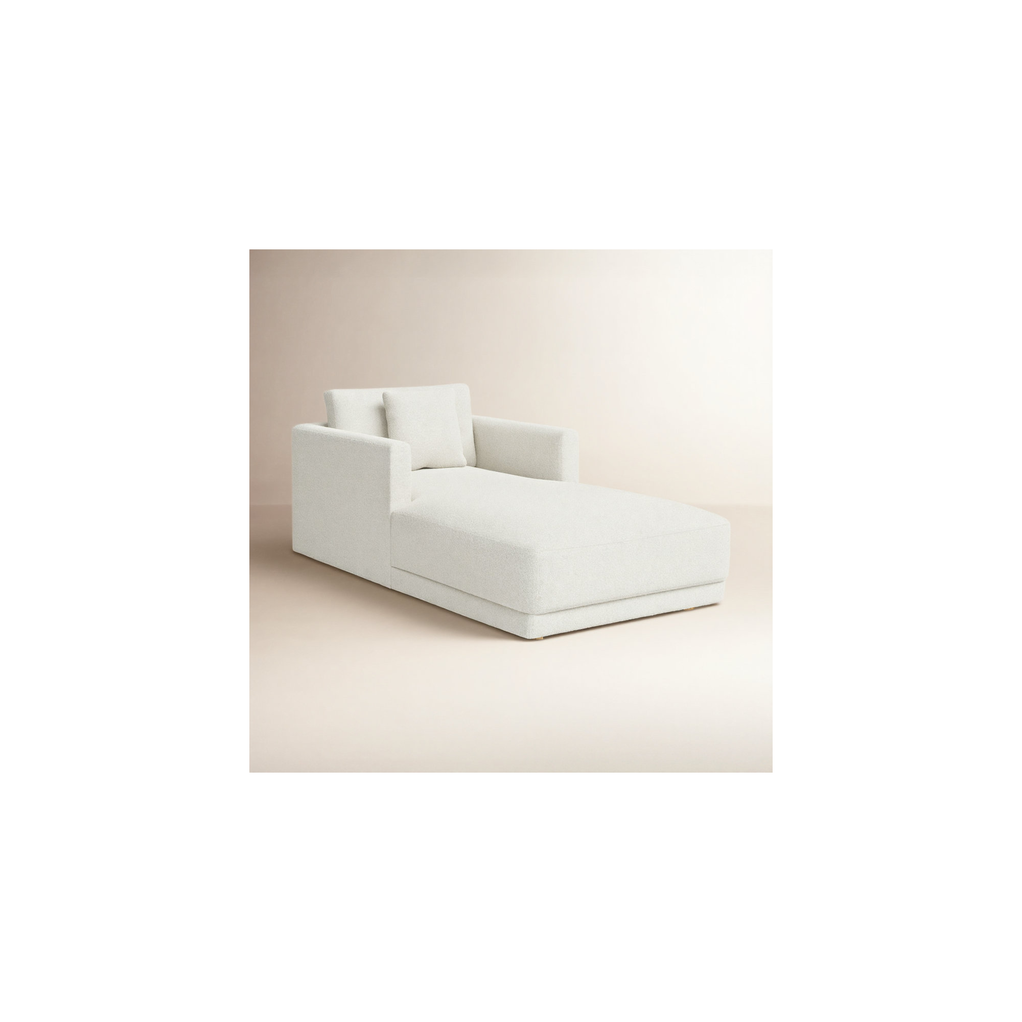 Vervino Upholstered Chaise Lounge, Oyster Boucle
