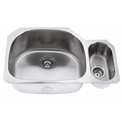 32" L x 21" W Double Basin Undermount Kitchen Sink