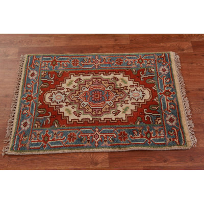 Tapis indien en laine à motif géométrique 2x3