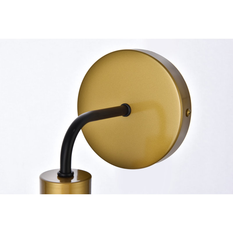 Éclairage de salle de bain à intensité variable 3 lumières Ackerson, Noir/laiton, Blanc givré, Quatre lumières