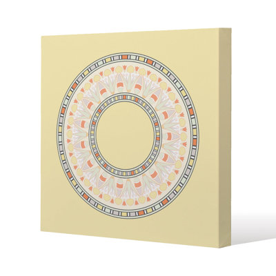 Circle Ornament. Round Frame Slim Style Canvas Print, 15mm Slim Real wood.
