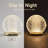 Touch Crystal Sphere LED Table Lamp, 3 CCT Stepless Dimmable Rechargeable Mood Light
