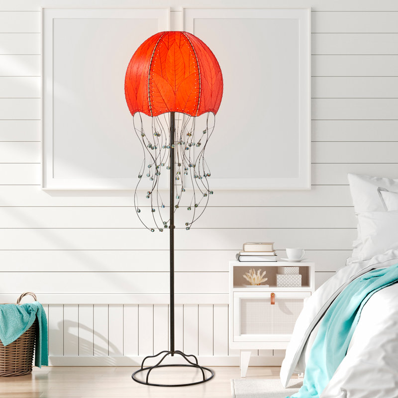 Lampe sur pied 64 po Dobbin Jellyfish, Rouge