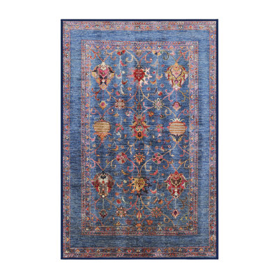 Tapis bleu / gris Ritwik