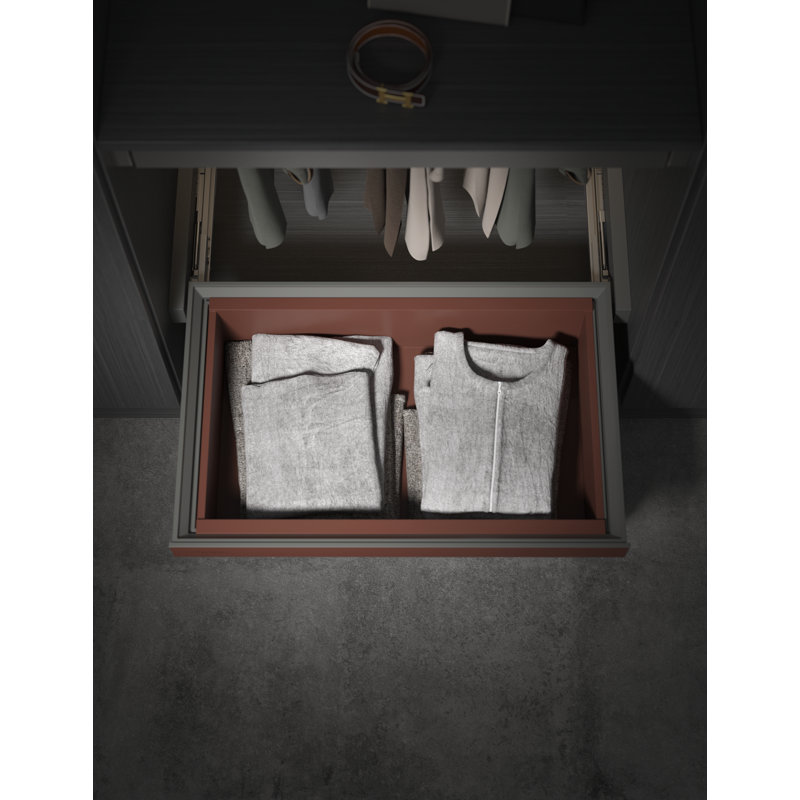 Boîte de rangement coulissante en cuir, brun, cadre en alliage d'aluminium, pour largeur intérieure de garde-robe 28,5 à 30 pouces, tiroir de rangement pour garde-robe pour foulards, ceintures, chapeaux et autres accessoires