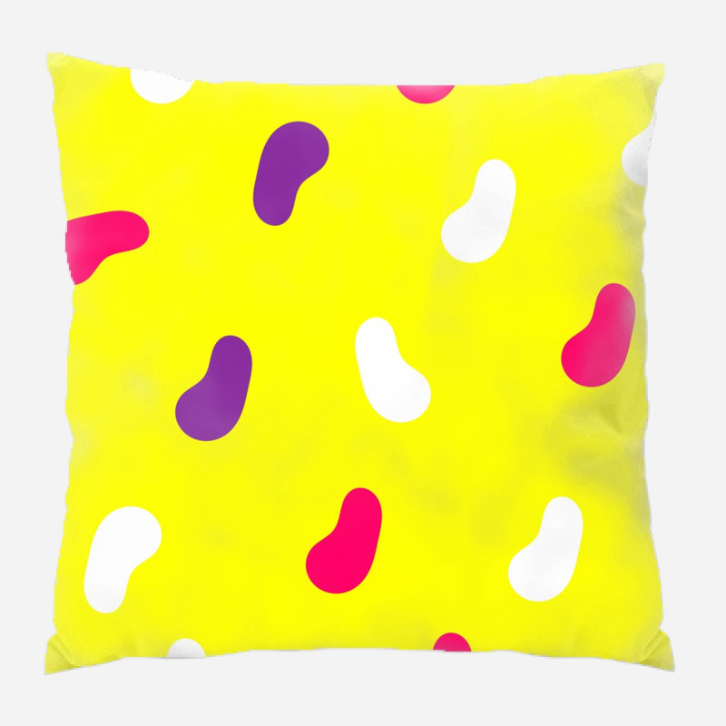 Coussin décoratif à motif, Jaune, Intérieur