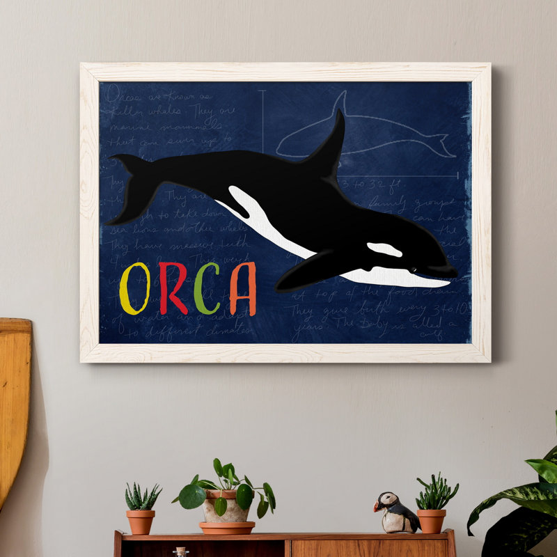 " Orca " Painting Print, White, 31.5" H x 23.5" W x 1.5" D
