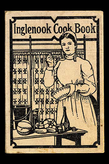 « inglenook cook book », affiche rétro, H 36 po x l 24 po x P 1,5 po