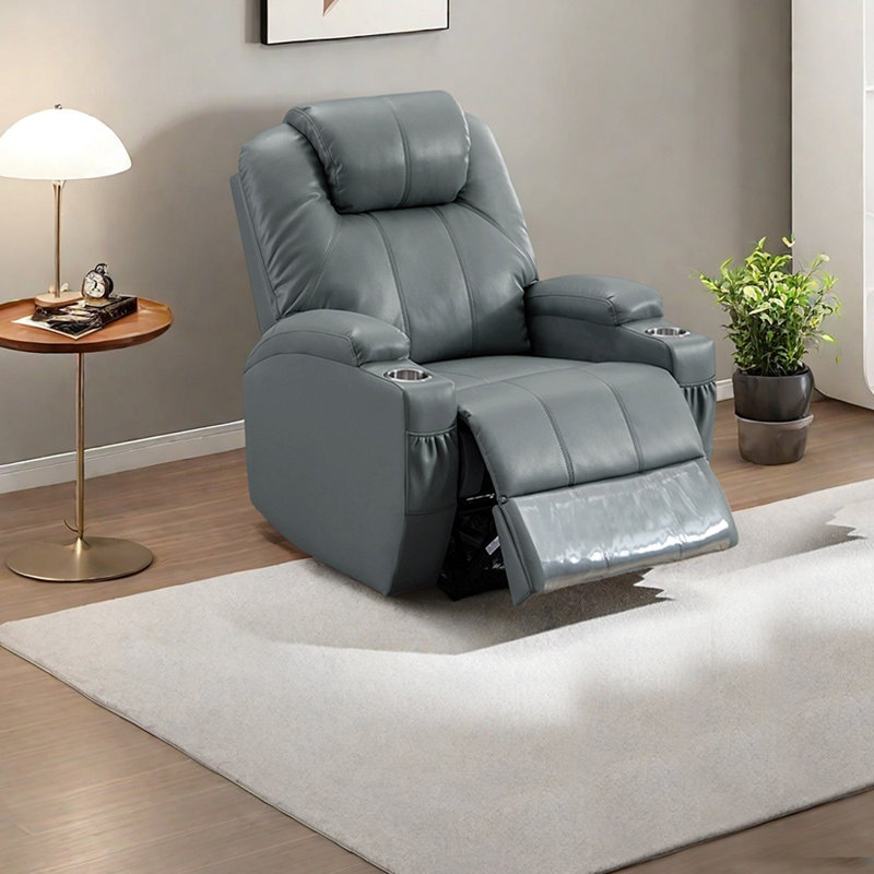 Fauteuil inclinable ergonomique en similicuir respirant, Gris