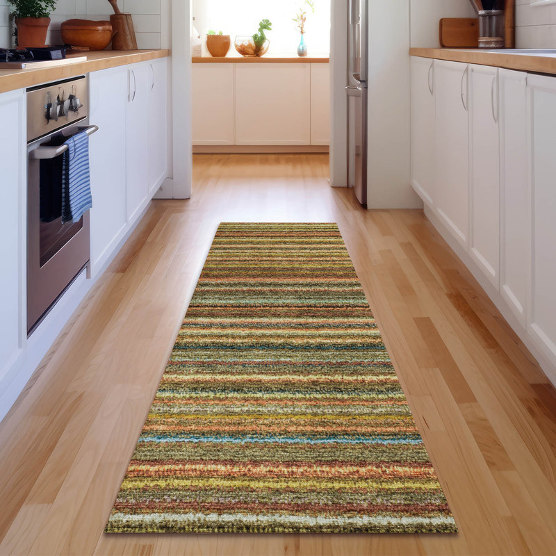 Premium Machine Washable Cerrito AMF598 Coral Round Rug, Runner 2'3" x 7'6"