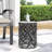 Large Outdoor Metal Side Table, Modern Cylindrical Design With Iron Cut Frame, Floral Pattern, Powder-Coated, No Assembly, Black, 13.45D X 13.45W 18.22H Accent Intriguing Decoration, Powder-Coated-407126842